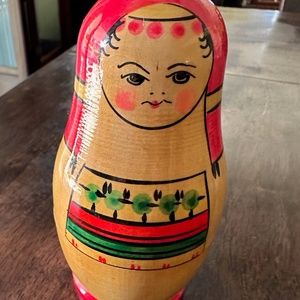 Wooden Miniature Dolls Nesting Set of 5  Multi Colors